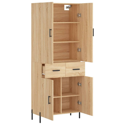 vidaXL Highboard Sonoma Oak 69.5x34x180 cm Engineered Wood 4