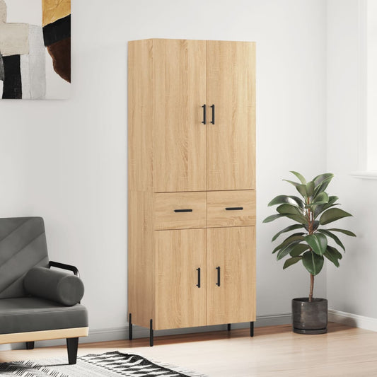 vidaXL Highboard Sonoma Oak 69.5x34x180 cm Engineered Wood 1