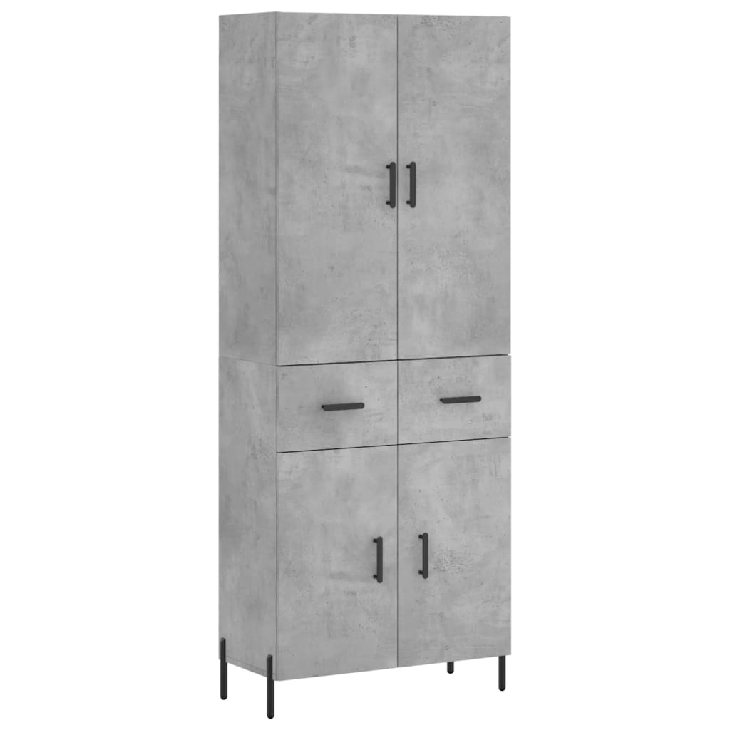 vidaXL Highboard Concrete Grey 69,5x34x180 cm Engineered Wood 2