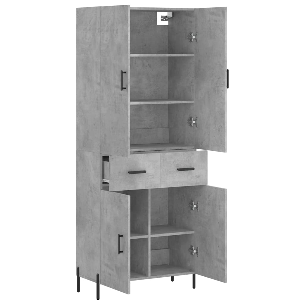 vidaXL Highboard Concrete Grey 69,5x34x180 cm Engineered Wood 3