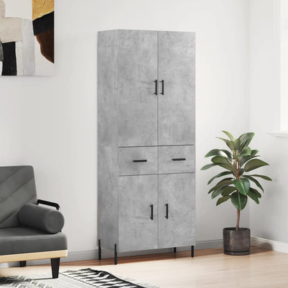 vidaXL Highboard Concrete Grey 69,5x34x180 cm Engineered Wood 1