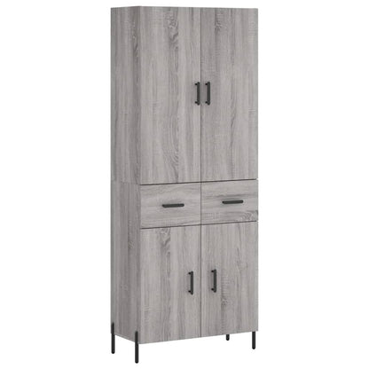 Highboard 69,5x34x180 cm Engineered Wood 2 doors 2 drawers Grey sonoma