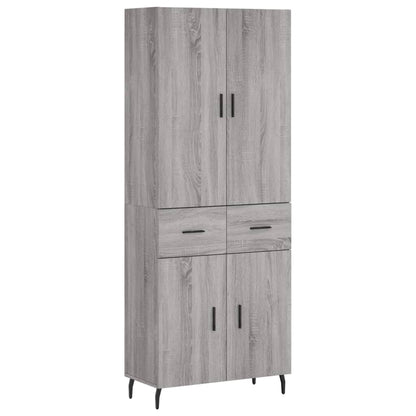 vidaXL Highboard Grey Sonoma 69.5x34x180 cm Engineered Wood 2