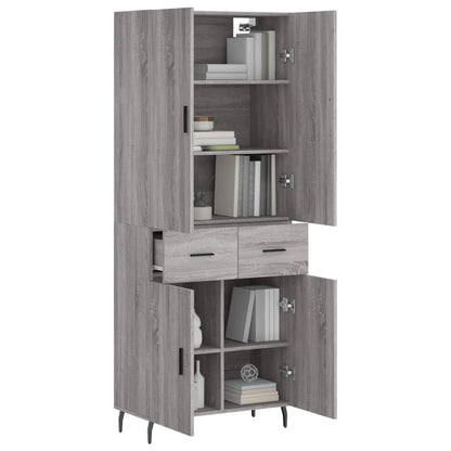 vidaXL Highboard Grey Sonoma 69.5x34x180 cm Engineered Wood 3