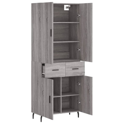 vidaXL Highboard Grey Sonoma 69.5x34x180 cm Engineered Wood 4
