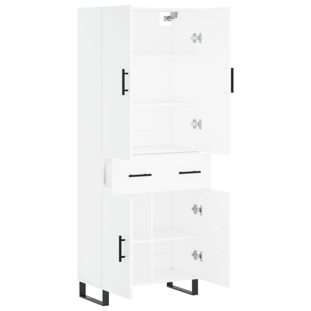 vidaXL Highboard White 69,5x34x180 cm Engineered Wood 4
