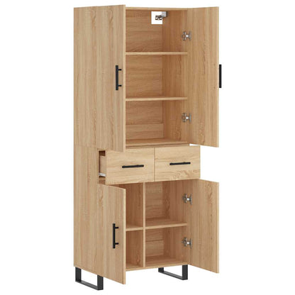 Highboard 69,5x34x180 cm Engineered Wood 2 doors 2 drawers Sonoma oak