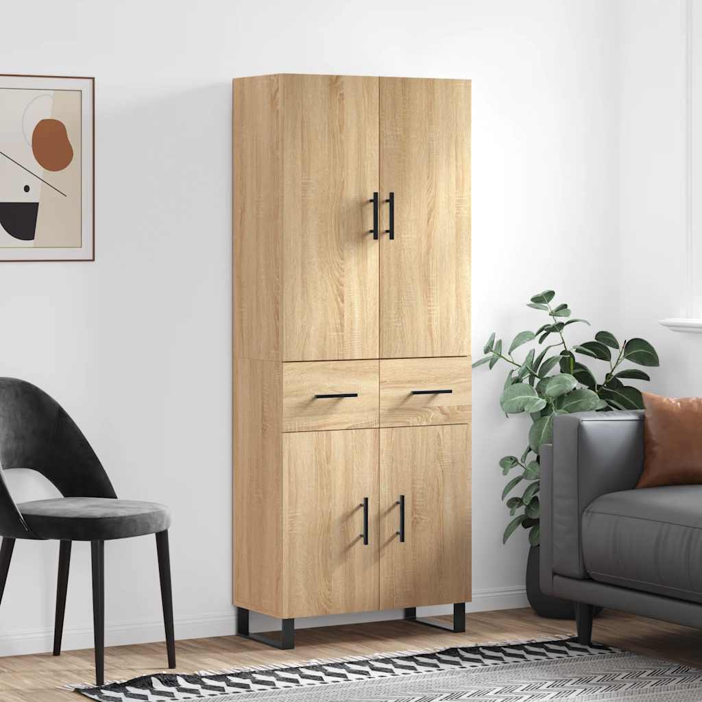 vidaXL Highboard Sonoma Oak 69,5x34x180 cm Engineered Wood 1