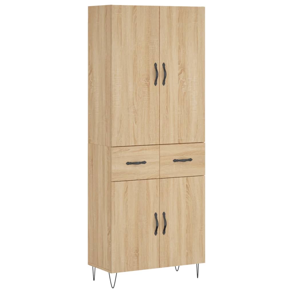 vidaXL Highboard Sonoma Oak 69,5x34x180 cm Engineered Wood 2