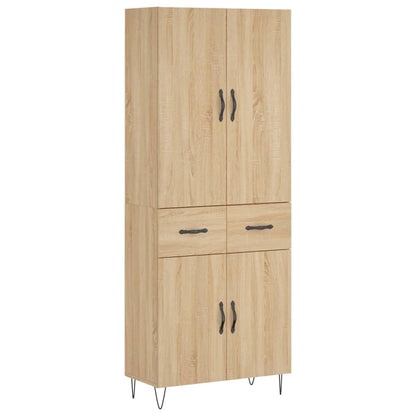 vidaXL Highboard Sonoma Oak 69,5x34x180 cm Engineered Wood 2