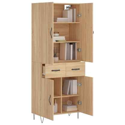 vidaXL Highboard Sonoma Oak 69,5x34x180 cm Engineered Wood 3