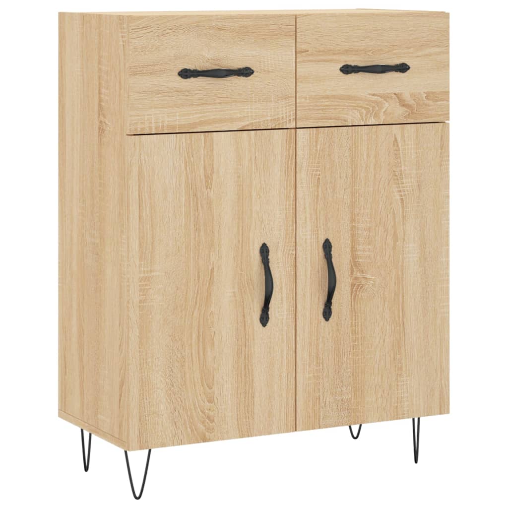 Highboard 69.5x34x180 cm Engineered Wood 2 Doors 2 Drawers Sonoma oak