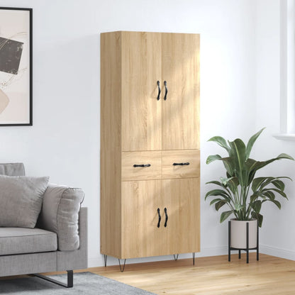 vidaXL Highboard Sonoma Oak 69,5x34x180 cm Engineered Wood 1