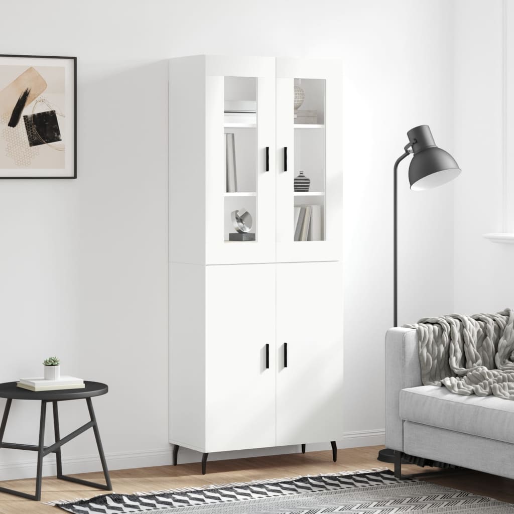 Highboard 69.5x34x180 cm Engineered Wood 2 Doors White