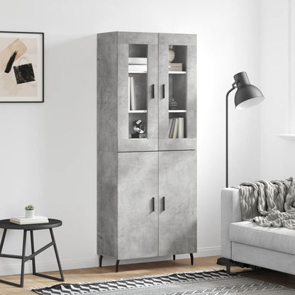 Highboard 69.5x34x180 cm Engineered Wood 2 Doors Concrete grey