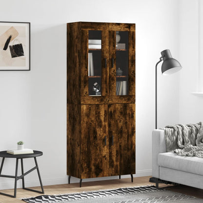 Highboard 69.5x34x180 cm Engineered Wood 2 Doors Smoked oak