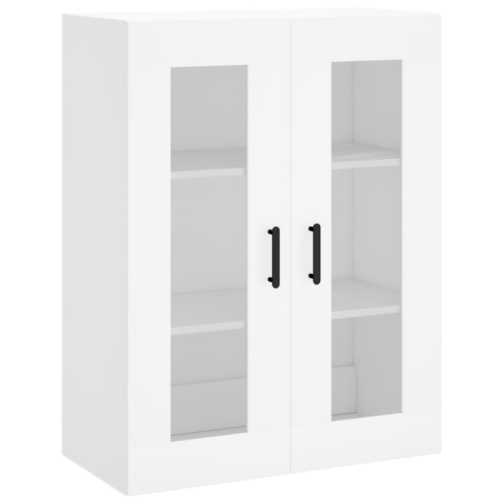 Highboard 69.5x34x180 cm Engineered Wood 2 Glass Doors White