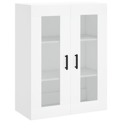 Highboard 69.5x34x180 cm Engineered Wood 2 Glass Doors White