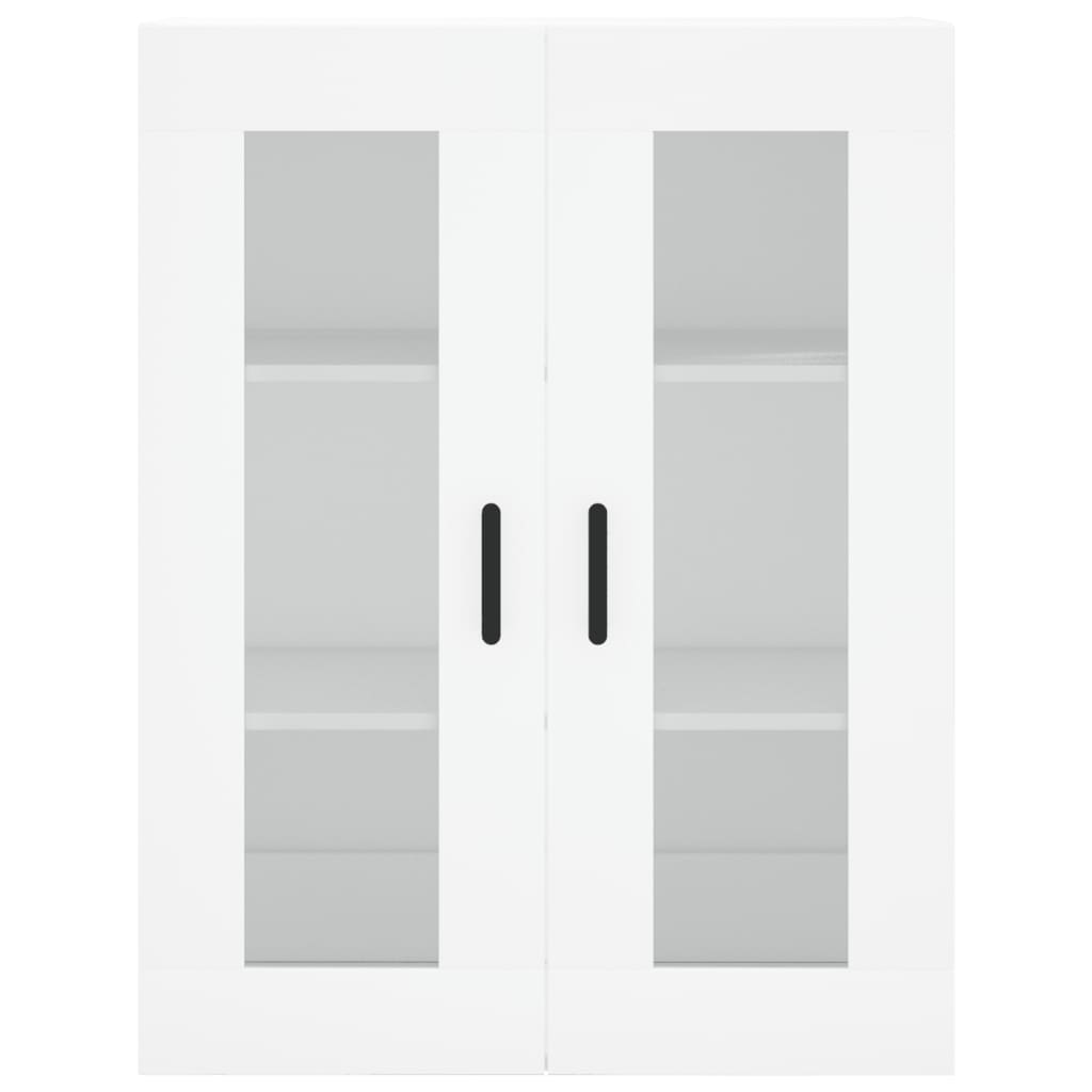 Highboard 69.5x34x180 cm Engineered Wood 2 Glass Doors White