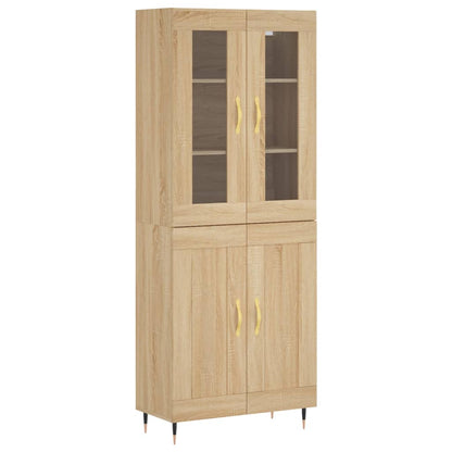 Highboard 69.5x34x180 cm Engineered Wood 2 Wood Doors Sonoma oak