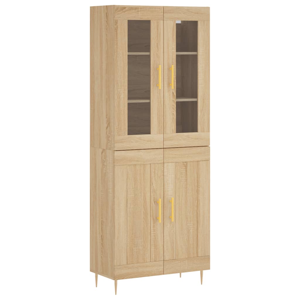 Highboard 69.5x34x180 cm Engineered Wood 2 Wood Doors Sonoma oak