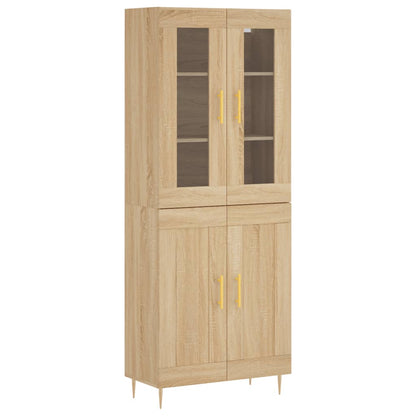 Highboard 69.5x34x180 cm Engineered Wood 2 Wood Doors Sonoma oak