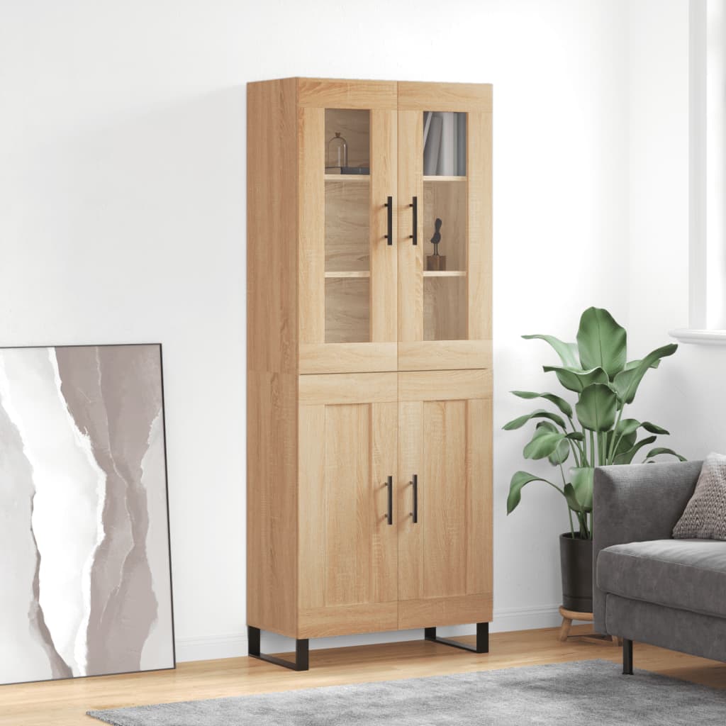 Highboard 69.5x34x180 cm Engineered Wood 2 Wood Doors Sonoma oak