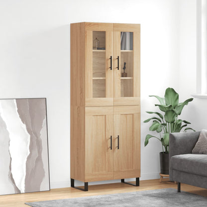 Highboard 69.5x34x180 cm Engineered Wood 2 Wood Doors Sonoma oak