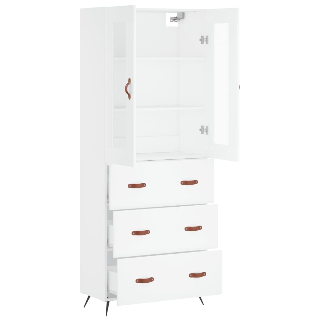 vidaXL Highboard White 69,5x34x180 cm Engineered Wood 4