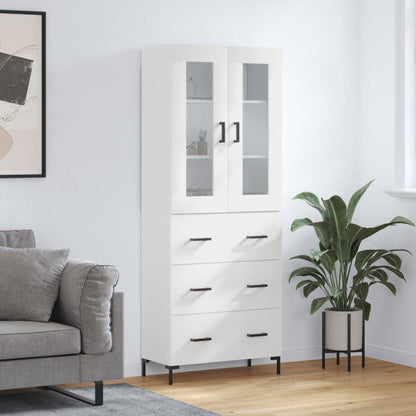 Highboard 69.5x34x180 cm Engineered Wood 3 Drawers White