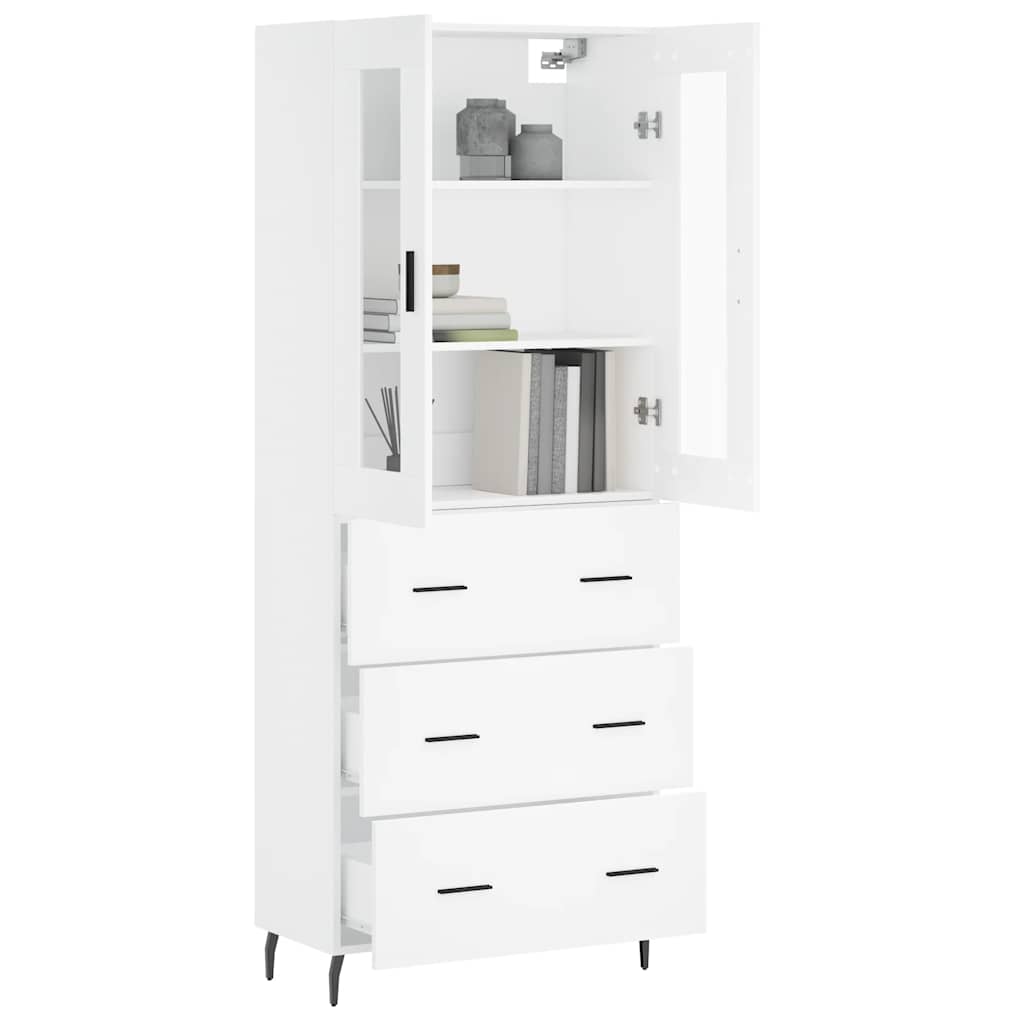 vidaXL Highboard White 69.5x34x180 cm Engineered Wood 3