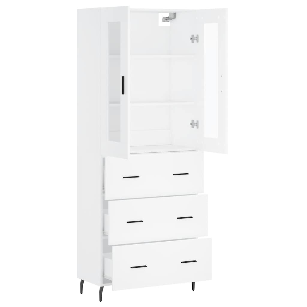 vidaXL Highboard White 69.5x34x180 cm Engineered Wood 4