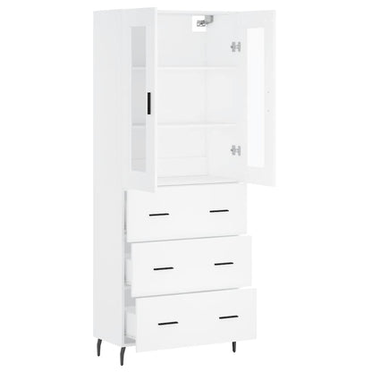 vidaXL Highboard White 69.5x34x180 cm Engineered Wood 4