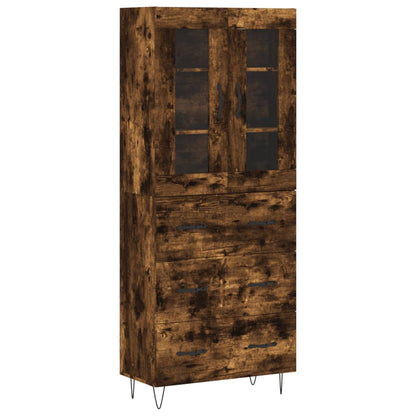 vidaXL Highboard Smoked Oak 69,5x34x180 cm Engineered Wood 2