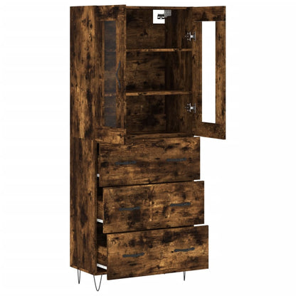 vidaXL Highboard Smoked Oak 69,5x34x180 cm Engineered Wood 3