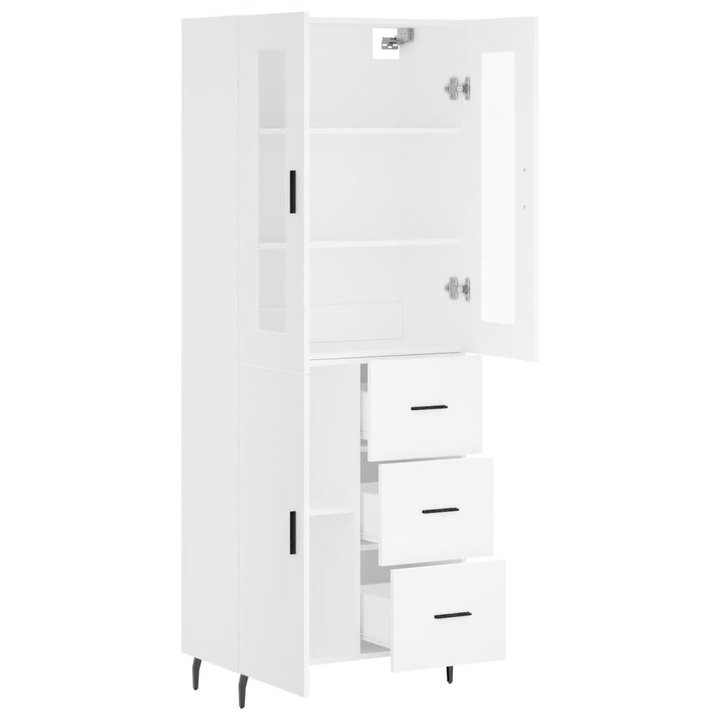 vidaXL Highboard White 69.5x34x180 cm Engineered Wood 4