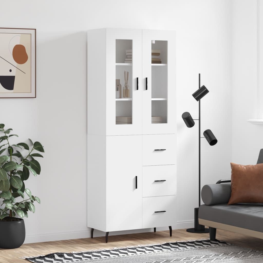 vidaXL Highboard White 69.5x34x180 cm Engineered Wood 1