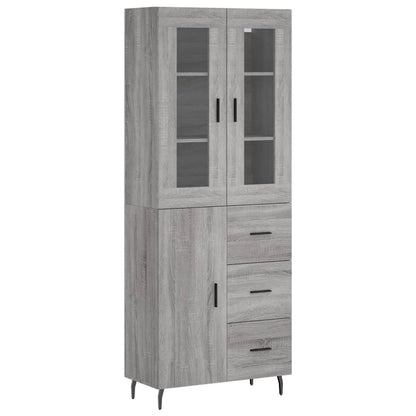 vidaXL Highboard Grey Sonoma 69.5x34x180 cm Engineered Wood 2