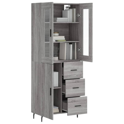 vidaXL Highboard Grey Sonoma 69.5x34x180 cm Engineered Wood 3