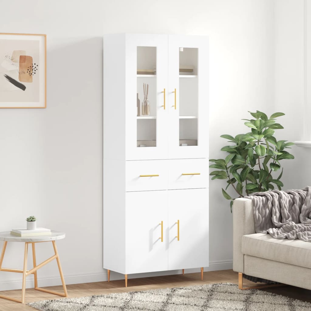vidaXL Highboard White 69,5x34x180 cm Engineered Wood 1