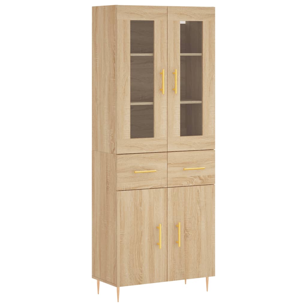 vidaXL Highboard Sonoma Oak 69.5x34x180 cm Engineered Wood 2