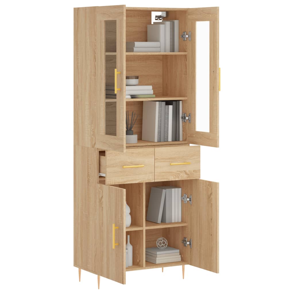 vidaXL Highboard Sonoma Oak 69.5x34x180 cm Engineered Wood 3