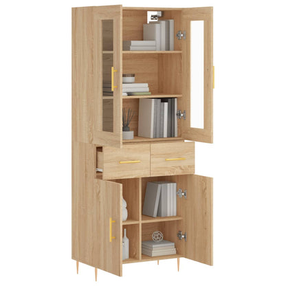 vidaXL Highboard Sonoma Oak 69.5x34x180 cm Engineered Wood 3