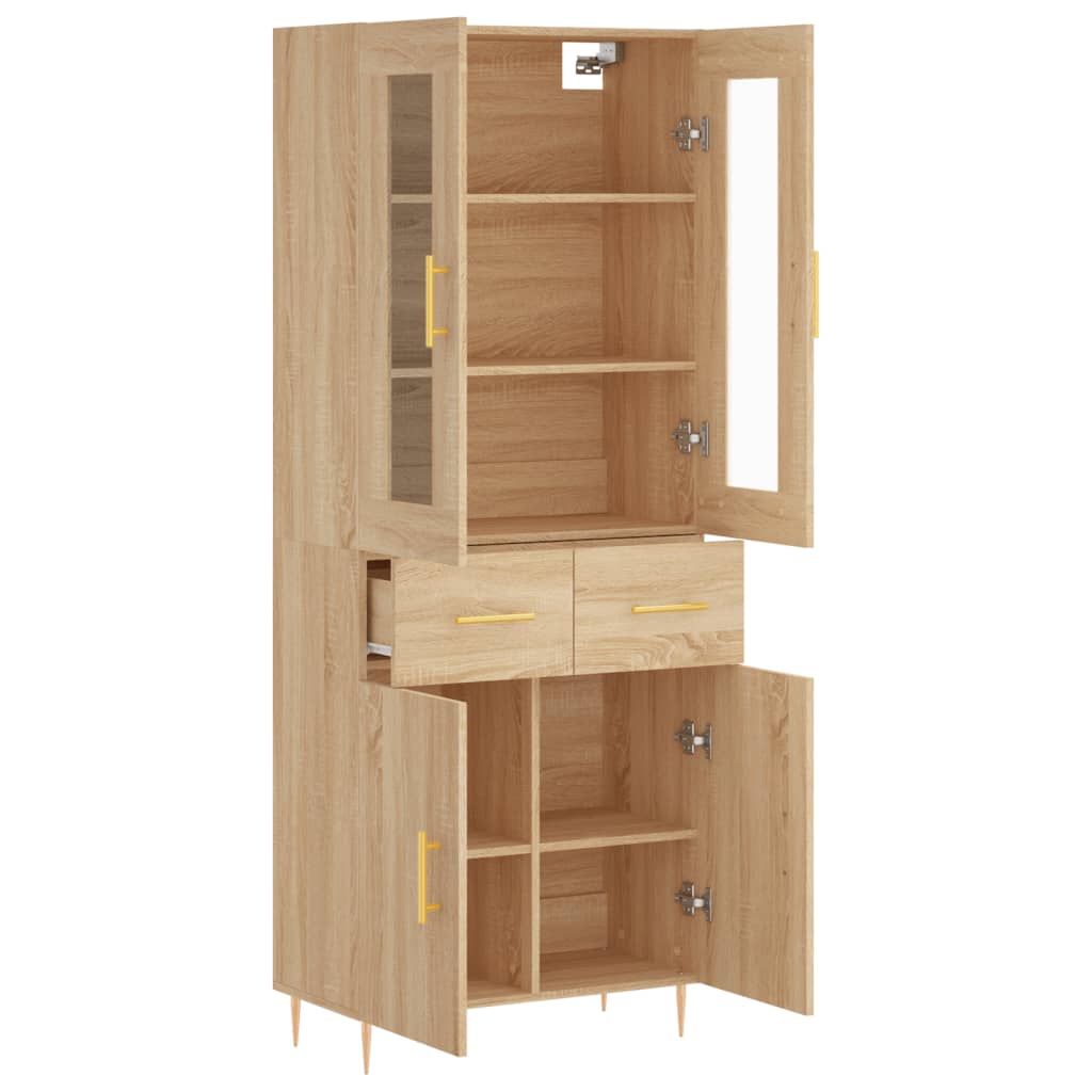 vidaXL Highboard Sonoma Oak 69.5x34x180 cm Engineered Wood 4