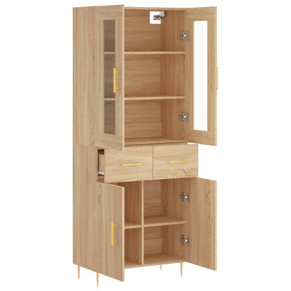 vidaXL Highboard Sonoma Oak 69.5x34x180 cm Engineered Wood 4