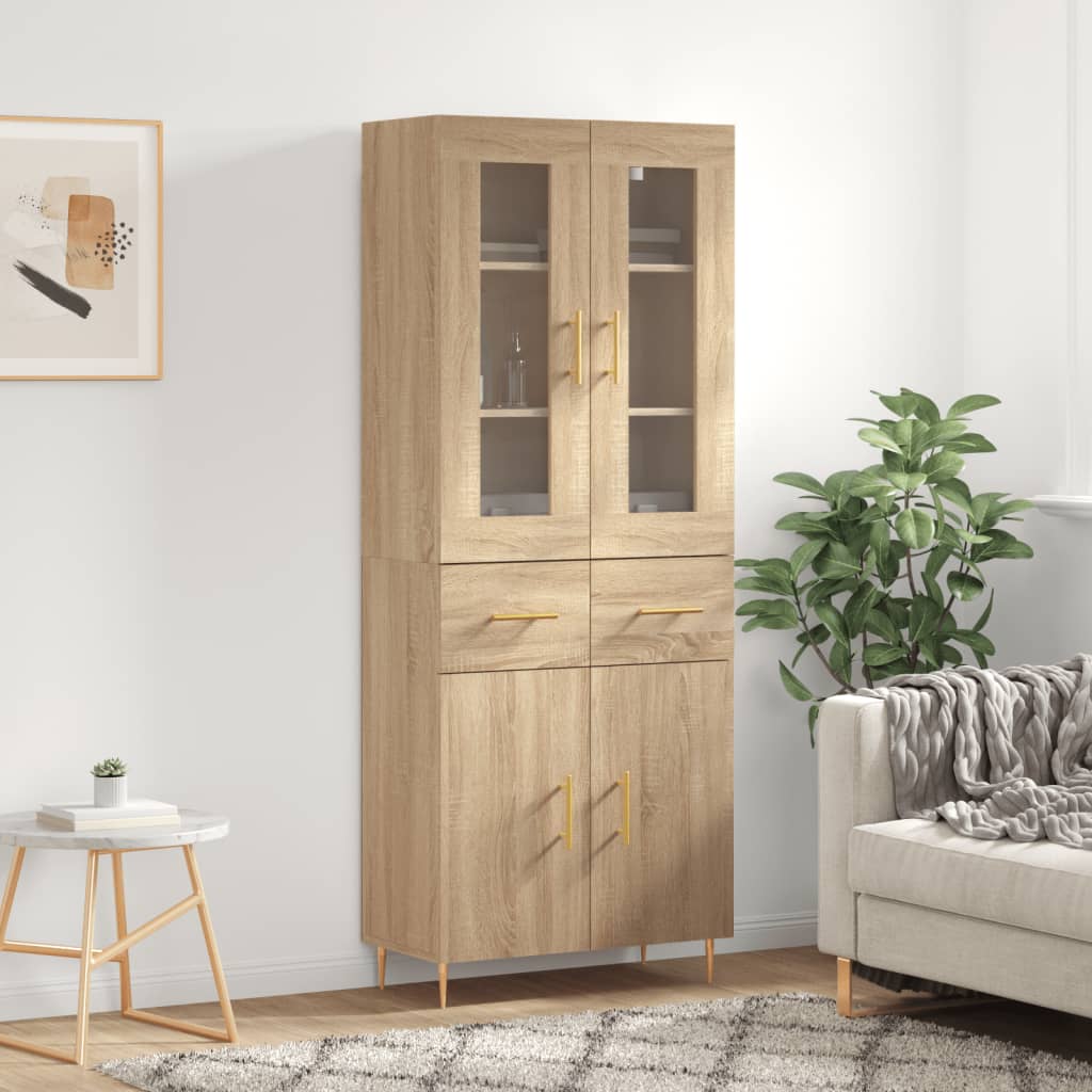 vidaXL Highboard Sonoma Oak 69.5x34x180 cm Engineered Wood 1