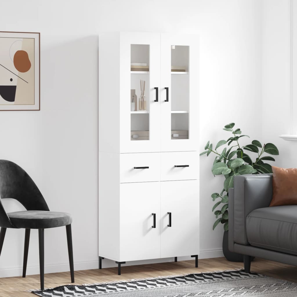 vidaXL Highboard White 69,5x34x180 cm Engineered Wood 1