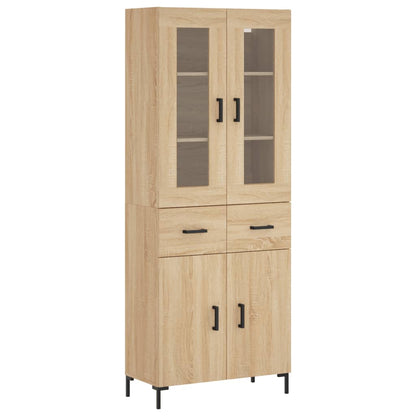 vidaXL Highboard Sonoma Oak 69,5x34x180 cm Engineered Wood 2