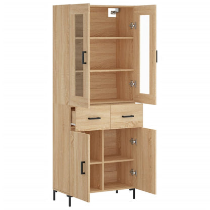 vidaXL Highboard Sonoma Oak 69,5x34x180 cm Engineered Wood 3