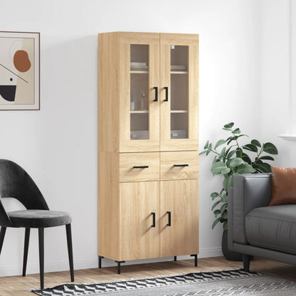 vidaXL Highboard Sonoma Oak 69,5x34x180 cm Engineered Wood 1